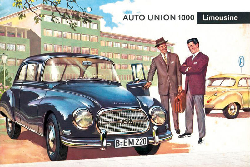 DKW AU 1000 S Coupè De Luxe, Postkarte