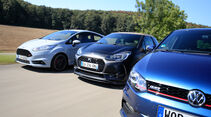 DS 3 THP 208, Ford Fiesta ST200, VW Polo GTI, Frontansicht