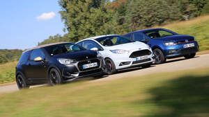 DS 3 THP 208, Ford Fiesta ST200, VW Polo GTI, Seitenansicht