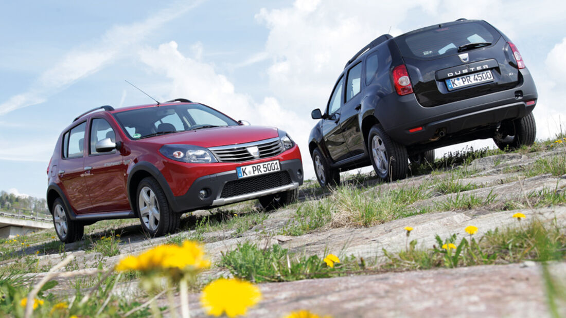 Dacia Sandero Stepway DCi 90, Dacia Duster DCi 90 4x2, beide Fahrzeuge