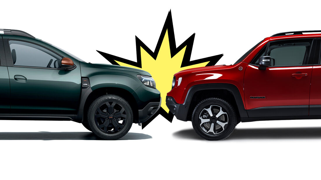 Dacia vs Jeep Duster Renegade Collage Duell