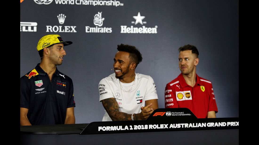 Daniel Ricciardo - Lewis Hamilton - Sebastian Vettel - GP Australien 2018 - Melbourne - Albert Park - Donnerstag - 22.3.2018