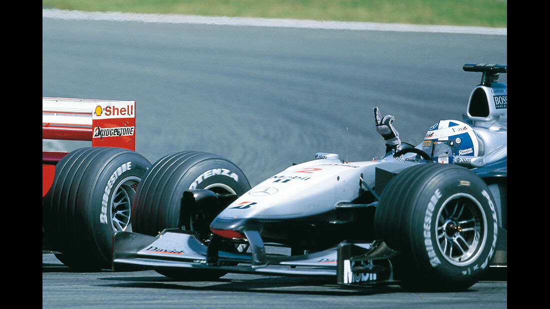 David Coulthard Stinkefinger GP Frankreich 2000