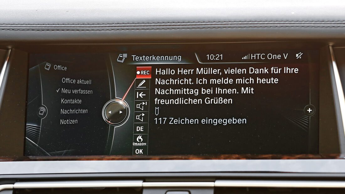 Diktierfunktion, BMW, Text