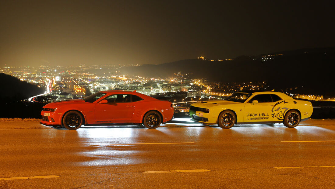 Dodge Challenger SRT Hellcat, Geiger-Camaro Z/28, Seitenansicht