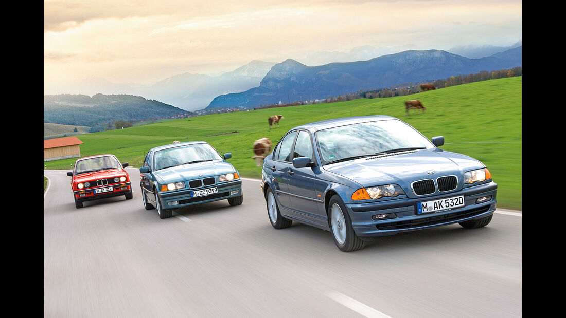 Drei Generationen BMW Dreier, Frontansicht
