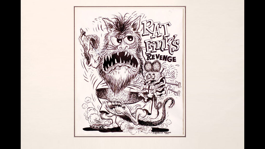 Ed Roth Zeichnung Rat Fink