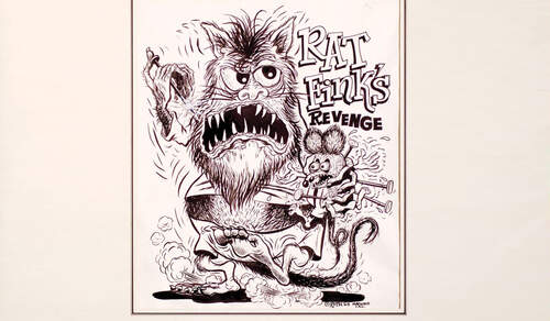 Ed Roth Zeichnung Rat Fink