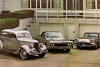 Edelstahl-Autos: 1936er Ford Deluxe Sedan, 1960er Ford Thunderbird, 1967er Lincoln Continental Convertible