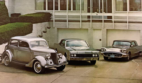 Edelstahl-Autos: 1936er Ford Deluxe Sedan, 1960er Ford Thunderbird, 1967er Lincoln Continental Convertible