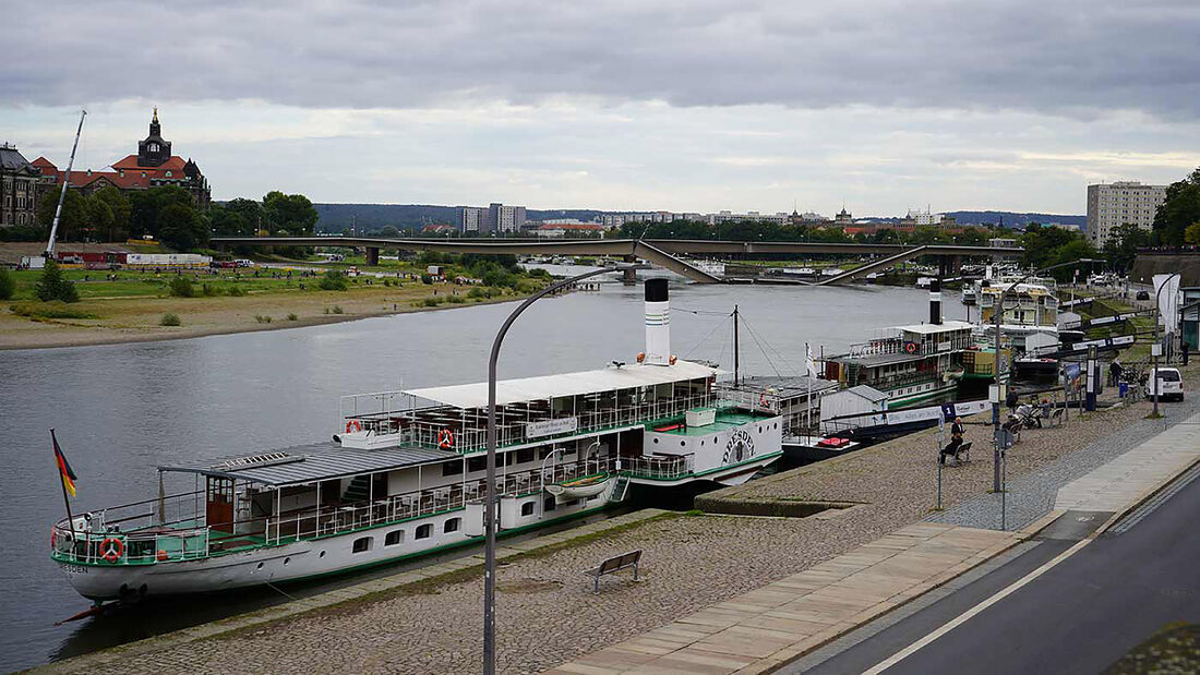 Eingestürzte Carolabrücke Dresden