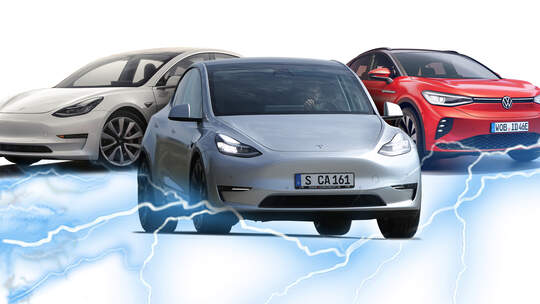 Elektroauto Absatz Global Collage Tesla VW