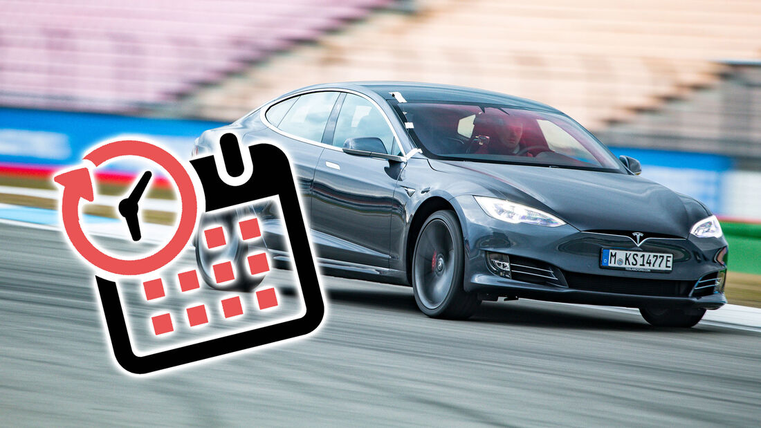 Elektroautos LIeferzeiten Tesla Model S Kalender Icon