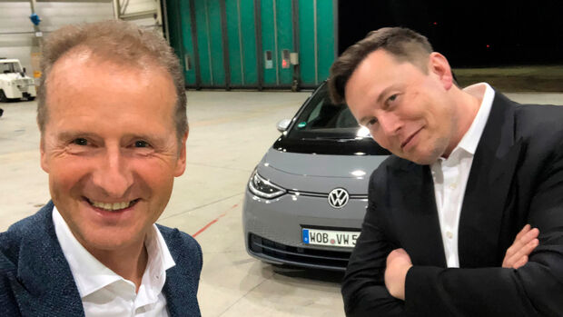 Elon Musk bei Herbert Diess VW ID.3