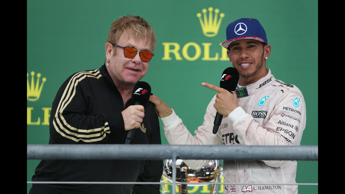 Elton John & Lewis Hamilton - GP USA 2015
