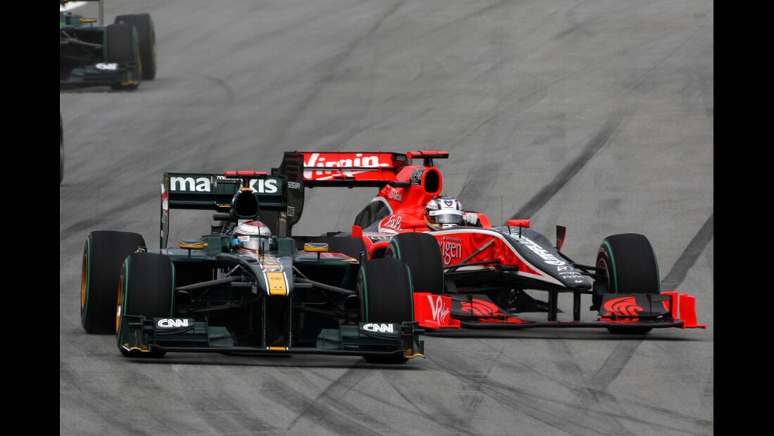 F1 Lotus gegen Virgin