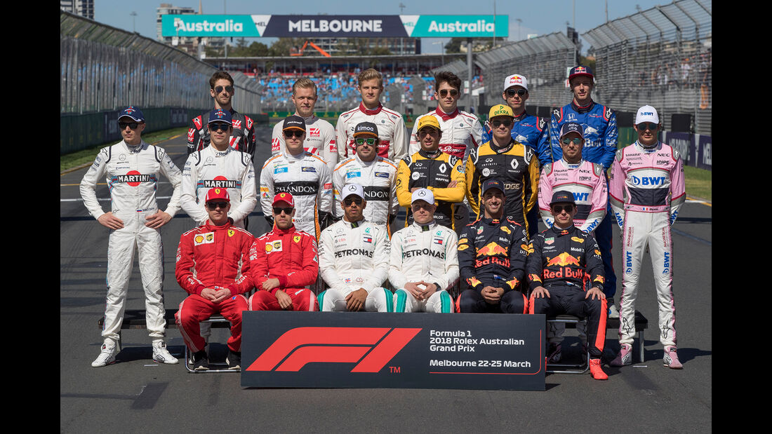 F1-Piloten 2018 - Gruppenfoto - GP Australien 2018