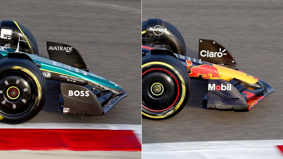 F1-Technik - Vergleich - Aston Martin AMR23 vs. Red Bull RB19 - 2023