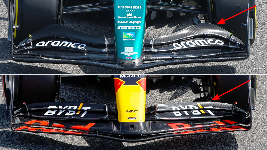 F1-Technik - Vergleich - Aston Martin AMR23 vs. Red Bull RB19 - 2023