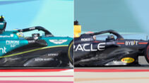 F1-Technik - Vergleich - Aston Martin AMR23 vs. Red Bull RB19 - 2023