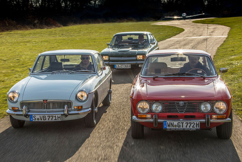 Fahrbericht-Alfa-2000-GTV-Ford-Capri-2600-GT-MGB-GT