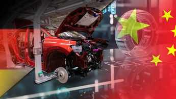 Fahrzeug Auto Produktion Elektroauto Innovation Collage China Deutschland