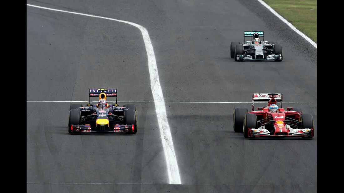 Fernando Alonso - Daniel Ricciardo - Lewis Hamilton - Formel 1 - GP Ungarn - 27. Juli 2014