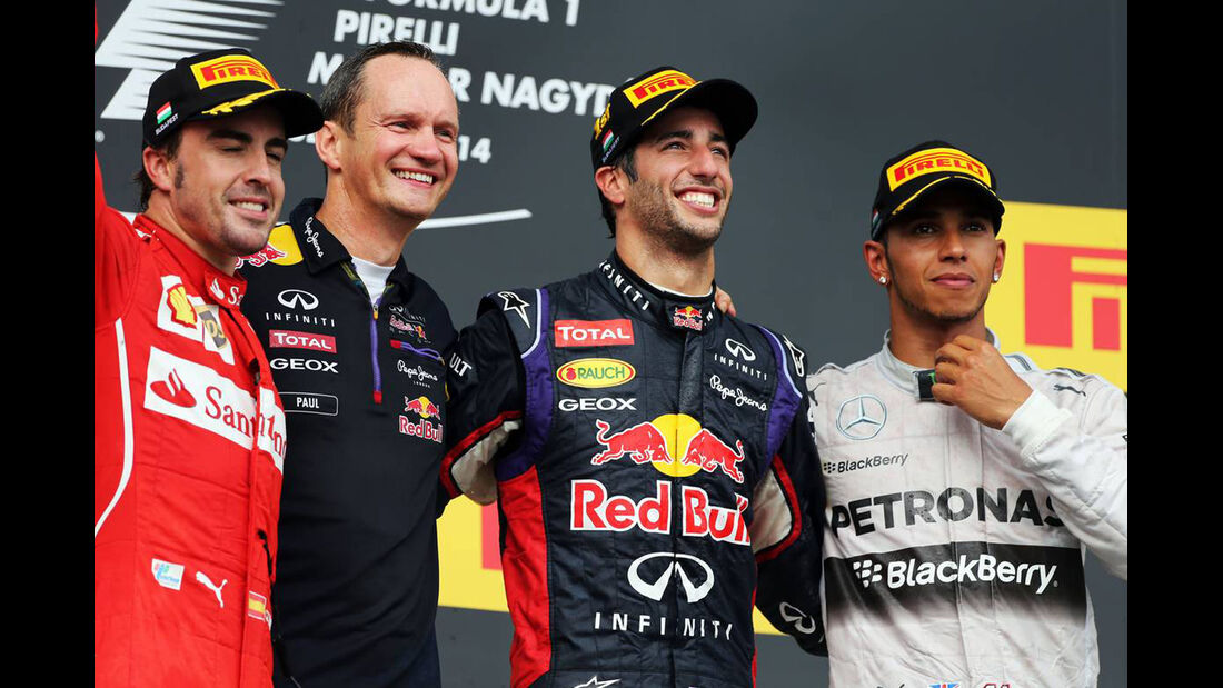 Fernando Alonso - Daniel Ricciardo - Lewis Hamilton - Formel 1 - GP Ungarn - 27. Juli 2014