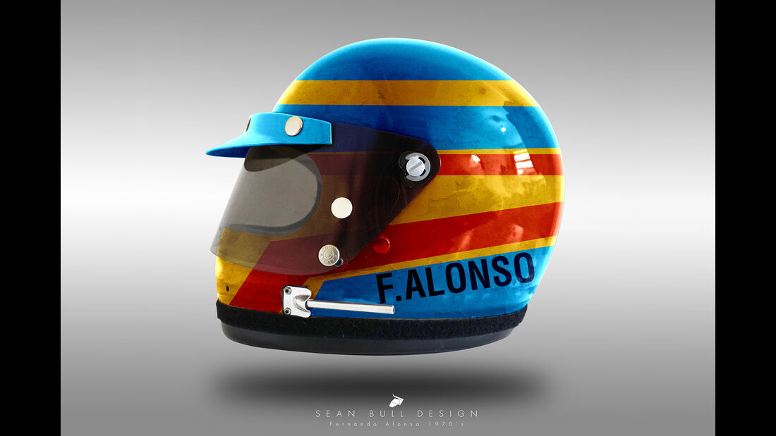 Fernando Alonso - Formel 1 - Retro-Helme - Sean Bull - 2018