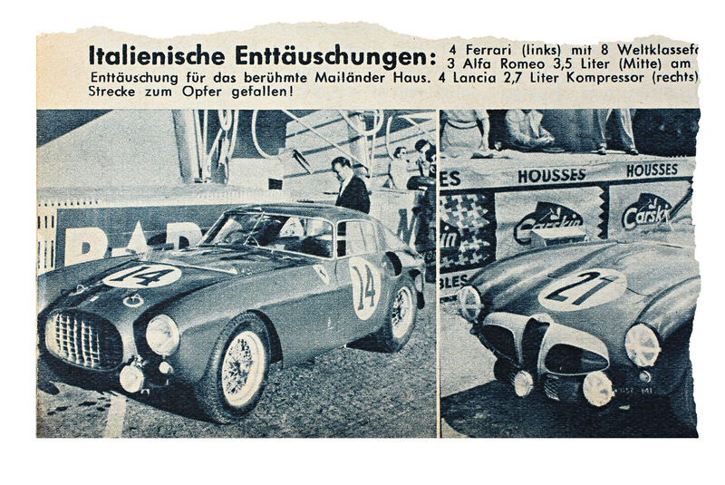 Ferrari 340/376 MM, Le Mans, 1964, Zeitungsausschnitt