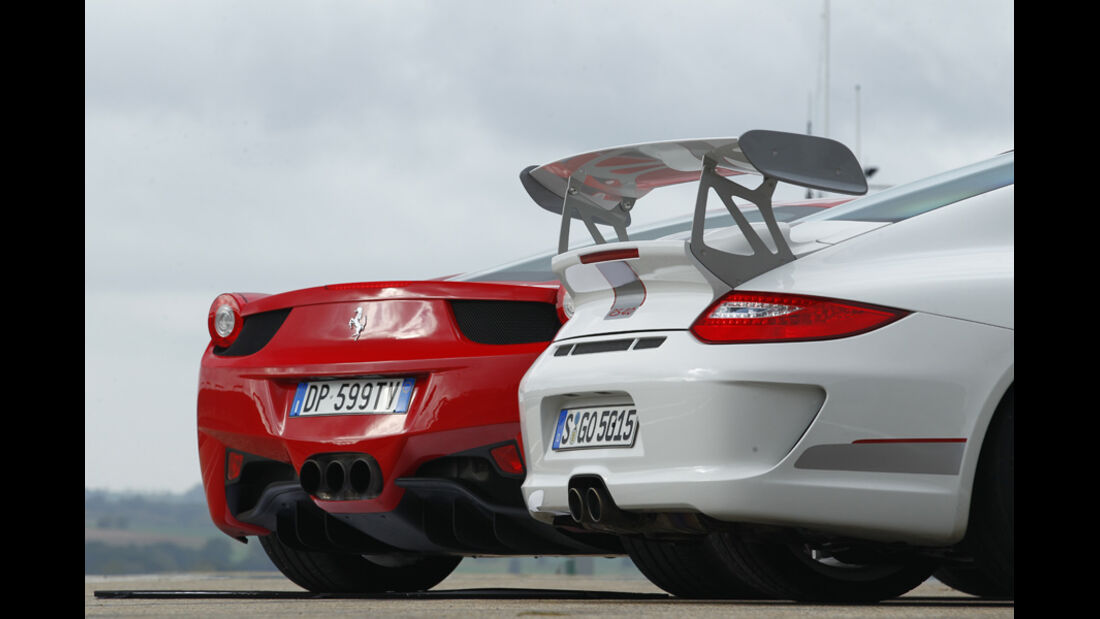 Ferrari 458 Italia, Porsche 911 GT3 RS 4.0, Heck