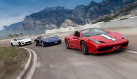 Ferrari 458 Speciale A, Lamborghini Aventador Roadster, Maserati Gran Cabrio MC