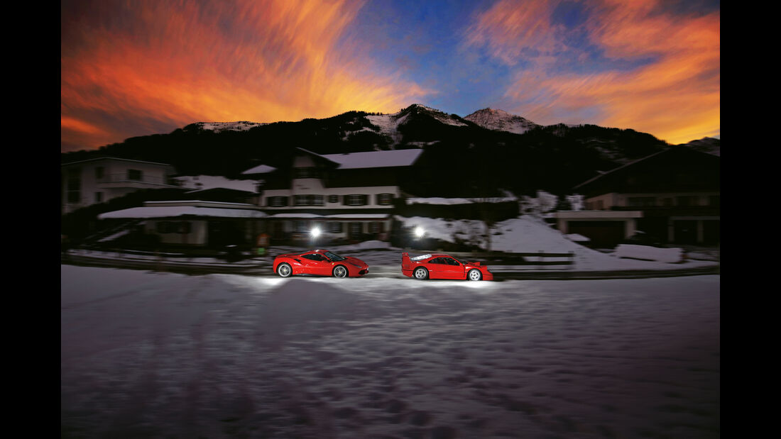 Ferrari 488 GTB, Ferrari F40, Impression, Kleinwalsertal