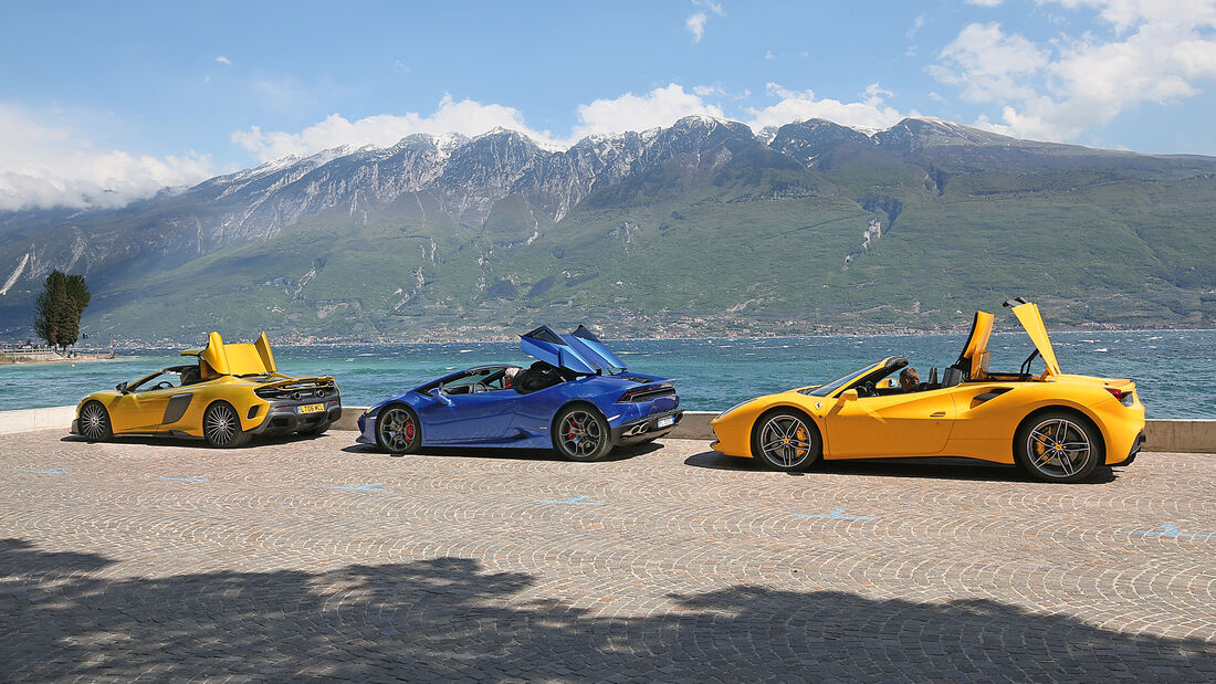 Ferrari 488 Spider, Lamborghini Huracán Spyder, McLaren 675LT Spider