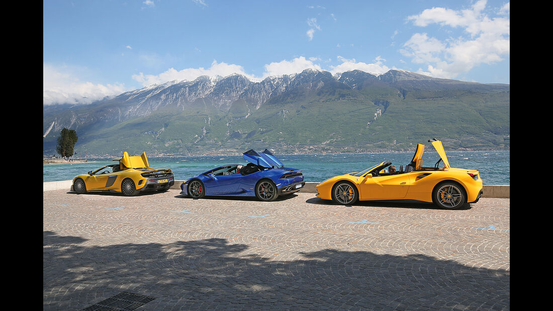 Ferrari 488 Spider, Lamborghini Huracán Spyder, McLaren 675LT Spider