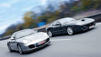 Ferrari 550 Maranello, Porsche 911 Turbo S, Frontansicht