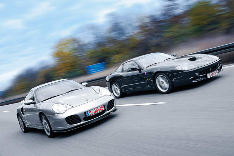 Ferrari 550 Maranello, Porsche 911 Turbo S, Frontansicht