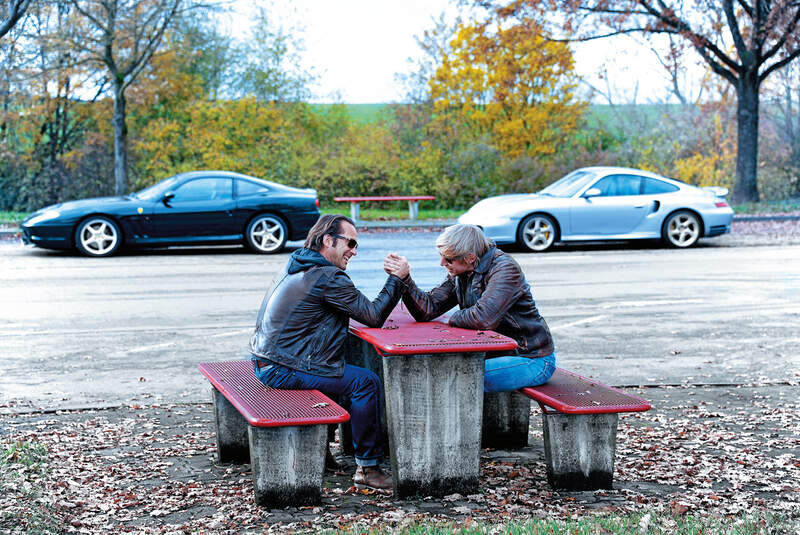 Ferrari 550 Maranello, Porsche 911 Turbo S, Seitenansicht