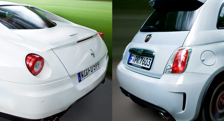 Ferrari 599 GTB, Fiorano vs. Fiat 500 Abarth