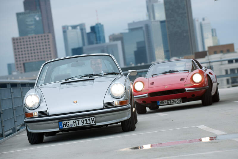 Ferrari Dino 246 GTS, Porsche 911 S Targa, Frontansicht