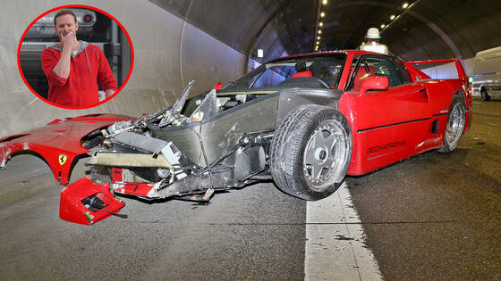 Ferrari F40 Unfall Tunnel Alexander Bloch eingeklinkt