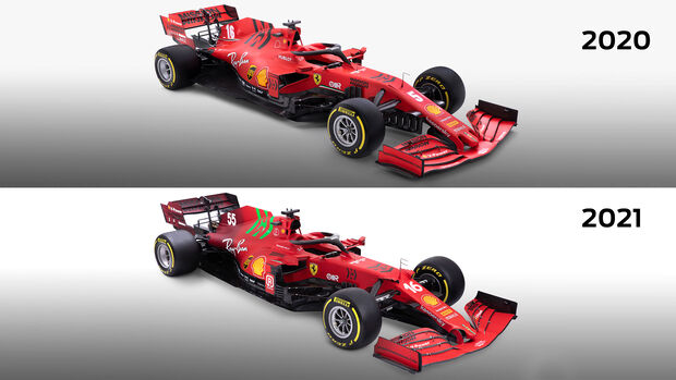 Ferrari SF21 - Ferrari SF1000 - F1-Auto - 2020/2021 - Vergleich