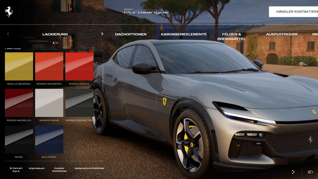 Ferrari SUV Purosangue Konfigurator