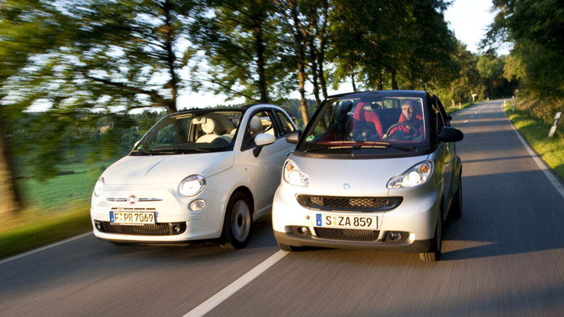 Fiat 500 C 1.2 8V Lounge, Smart Fortwo Cabrio mhd Passion