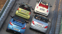 Fiat 500 C, Peugeot 207 CC, Renault Wind, Smart Fortwo Cabrio, Heck