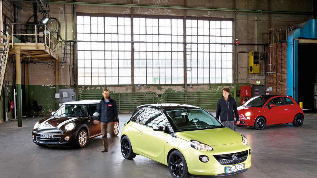 Fiat 500, Mini One, Opel Adam, Frontansicht