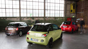 Fiat 500, Mini One, Opel Adam, Heckansicht