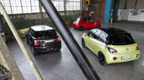 Fiat 500, Mini One, Opel Adam, Heckansicht