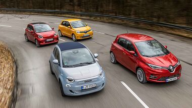 Fiat 500C, Renault Twingo, Renault Zoe, Smart Forfour