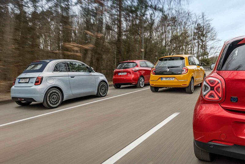 Fiat 500C, Renault Twingo, Renault Zoe, Smart Forfour
